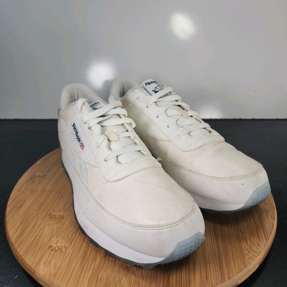 Mens Reebok Classic Leather Sz 10.5 010721 White Leather Casual Sneakers Shoes - Picture 3 of 8